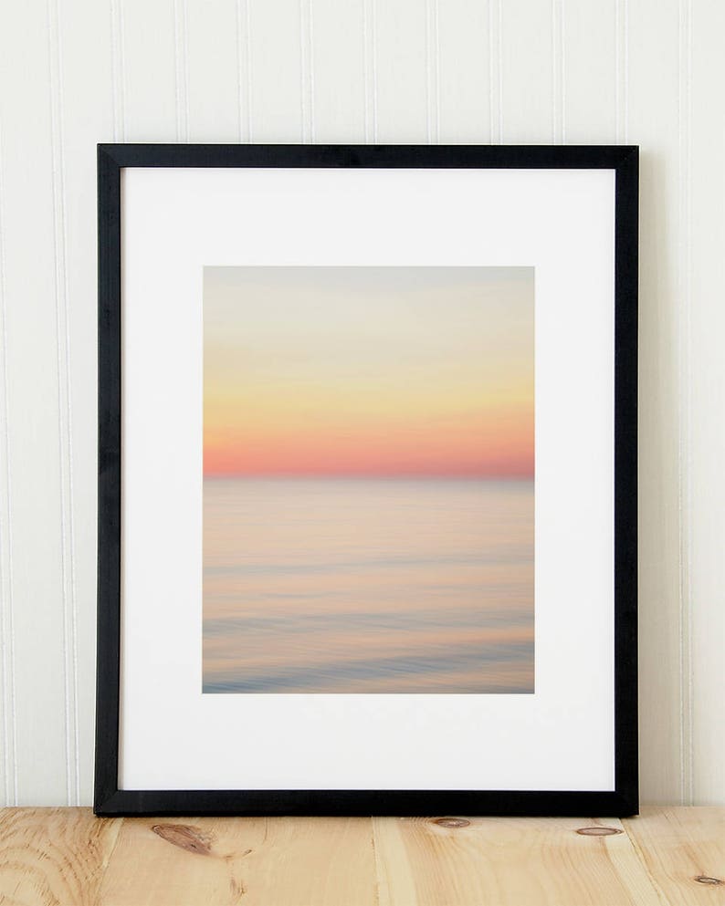 Zen Wall Art Minimalist Landscape Print. Colorful Beach Sunset | Etsy