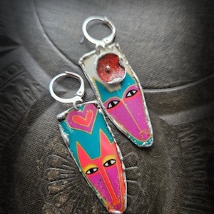 Kolczyki z cyny, kolczyki w kształcie serca psa, Walentynki