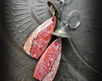 River Jasper Gemstone Stone Earrings