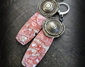 River Jasper Gemstone Stone Earrings