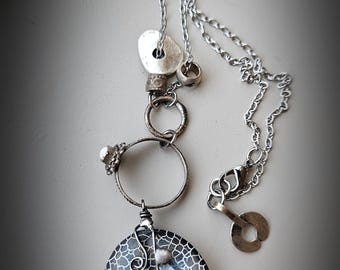 Agate and Opal Pendant Necklace