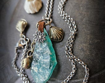 Roman Glass Pendant Necklace