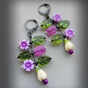 Seria Blossom, kolczyki z koralików szklanych