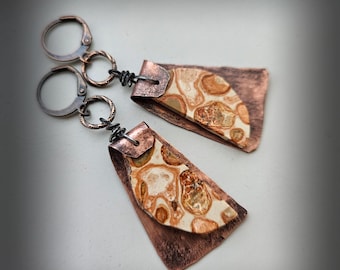 Yellow Spotted Jasper Gemstone Earrings