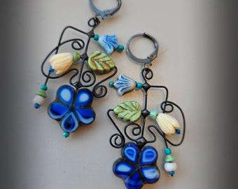 Blossom Series, Glass Beaded Earrings