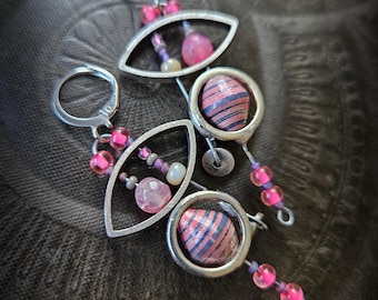Modern Glass Wire Framed Earrings