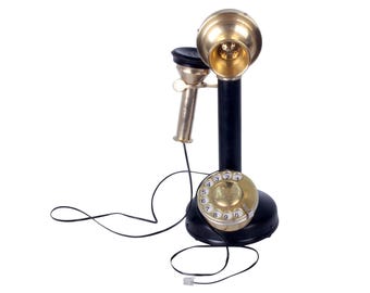 Retro Brass Candlestick Telephone – Vintage Style Desk Phone Decor