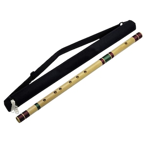 Professionelle Bambusflöte Bansuri, handgefertigte indische Flöte Musikinstrument mit Abdeckung für Experte Flötist, Kinder, Anfänger (Skala-G, 25 &quot;&quot;IN&quot;