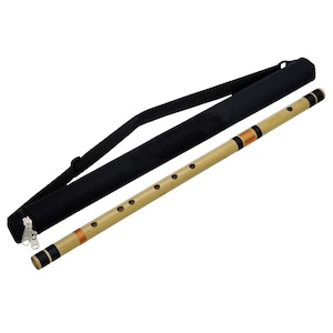 Professionelle Bambusflöte Bansuri, handgefertigte indische Flöte Musikinstrument mit Abdeckung für Expert Flötist, Kinder, Anfänger (Skala-F #, 27 &quot;IN)
