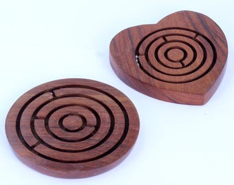 Handmade Wooden Labyrinth Maze – Educational Puzzle Toy, Set of 2