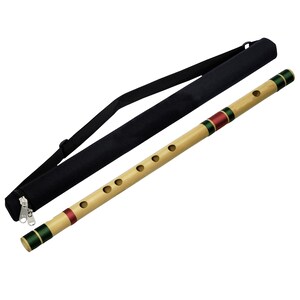 THE Unltd India Professionelle Bambusflöte Bansuri, handgefertigte indische Flöte Musikinstrument mit Koffer für Experte Flötist (Scale-C #, 34,5 &quot;In)