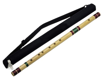 Handgefertigte G Sharp Bass Indische Bansuri Bambusflöte - 24 Zoll Konzert gestimmtes Instrument