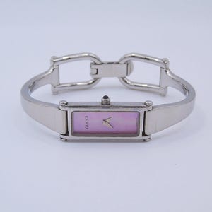 Vintage Gucci Watch Womens MOP Tank Watch Pink Mother of Pearl Dial Box Papers