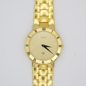 Gucci 3300M Gold-Plated Watch – With Box, Receipt & Authenticity Card