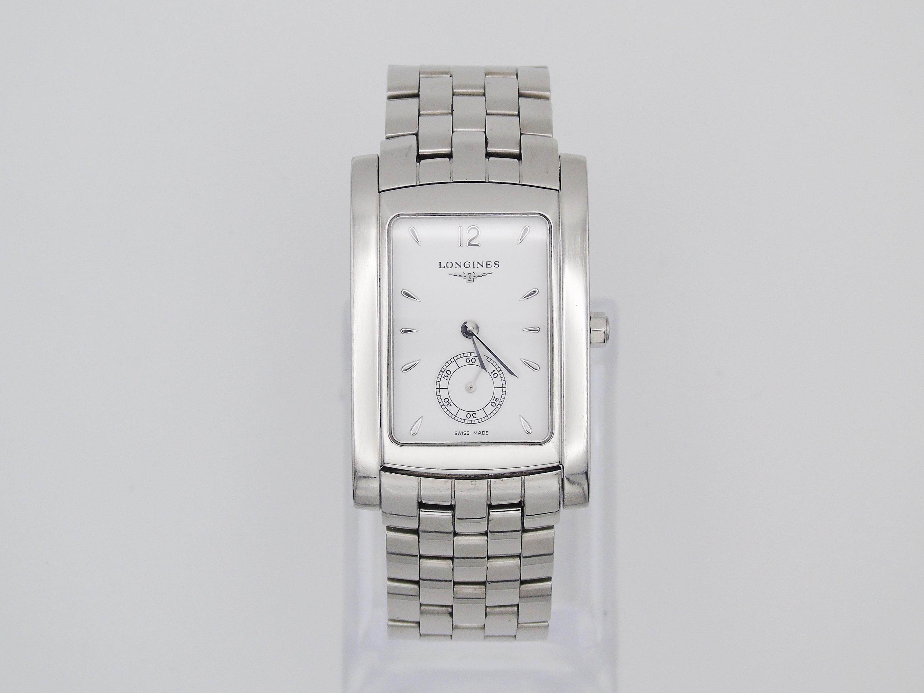 Longines Dolce Vita Mens Tank Watch – White Dial, Swiss Movement, Original Box