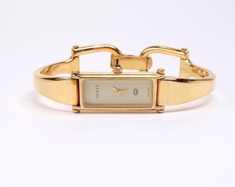Gucci 1500L Gold-Plated Tank Watch – Cream Dial, Swiss Made