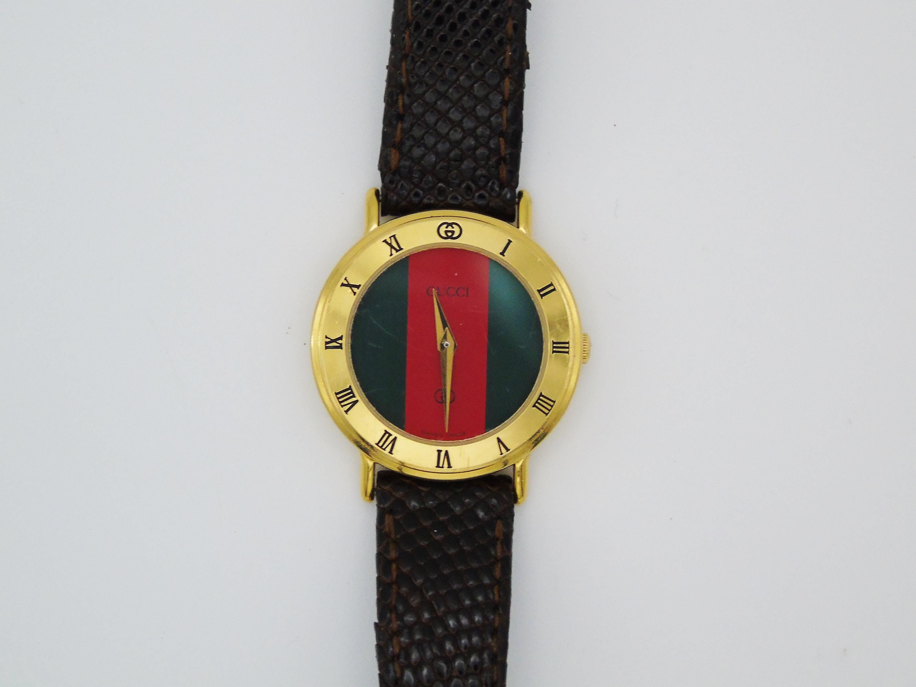 Gucci Ladies Gold Watch – Gucci 3000L Model With Box 