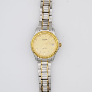 Vintage Tissot Ladies Watch Quartz Swiss Watch Tissot PR50 Two Tone Gold and Silver Tone Wristwatch Elegant