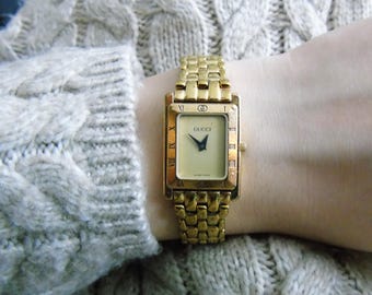 Gucci Vintage Classic 3300.2.L 18K Gold Plated Women's Watch - Etsy