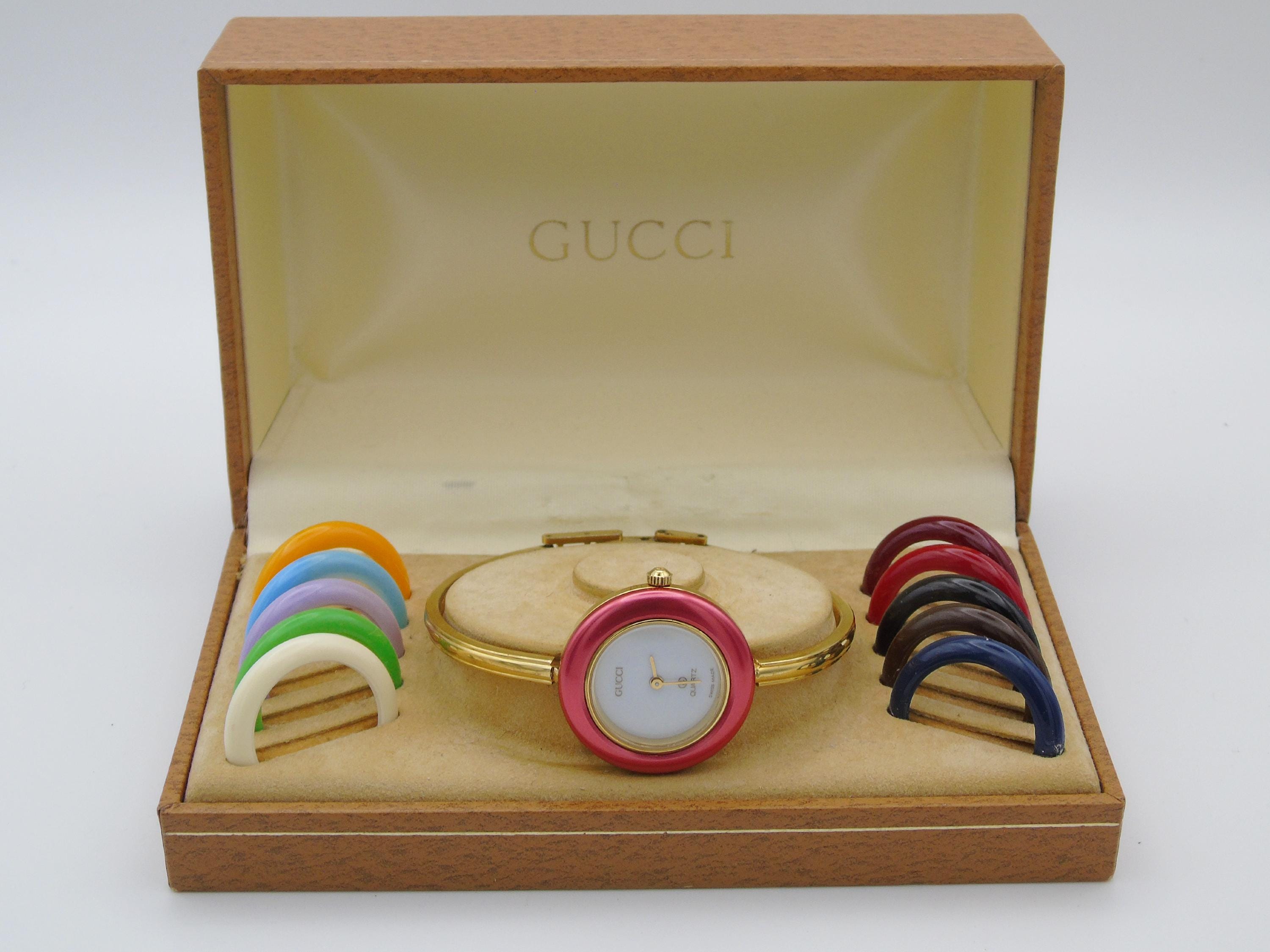 ヴィンテージ グッチ チェンジベゼルウォッチ – ゴールドメッキ、交換