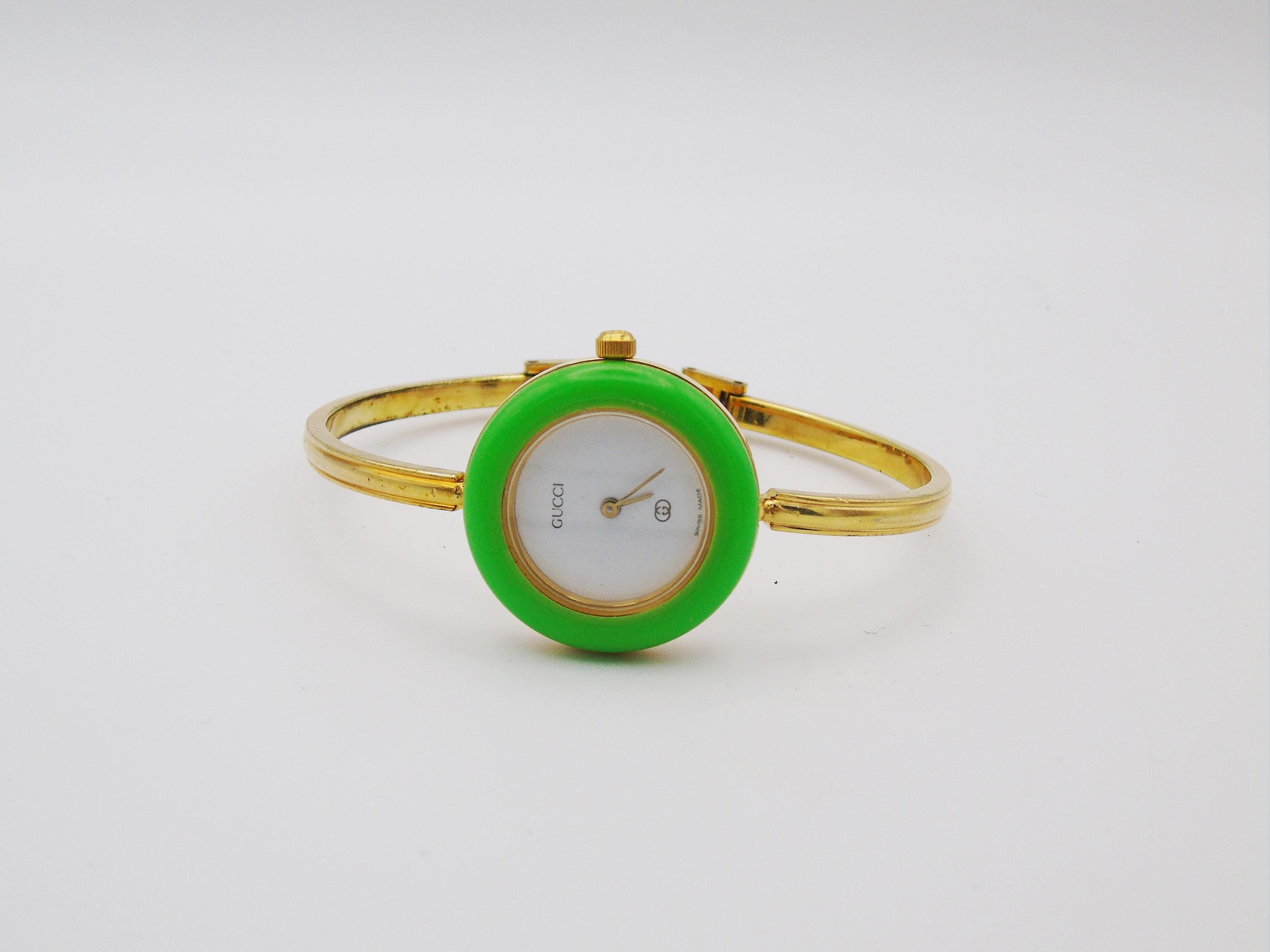 動作確認済み ヴィンテージ グッチ ベゼルウォッチ 90年代 ゴールド