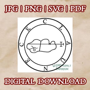 Clauneck Sigil Seal Digital Download JPG PNG SVG | Demon | Ars Goetia | Laptop Decal