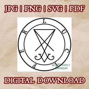 Luzifer Sigil Siegel Digitaler Download JPG PNG SVG | Dämon | Ars Goetia | Laptop Aufkleber