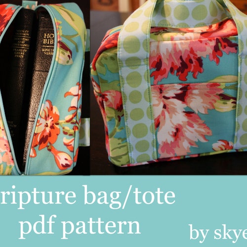 Scripture Bag Tote PDF Sewing Pattern Small Tote Bible Bag - Etsy