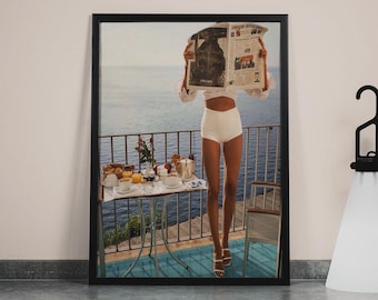 Reading Newspaper Print, Fashion Magazine Wall Art, Vintage Print, Photography Prints, Museum Quality Photo Art Print