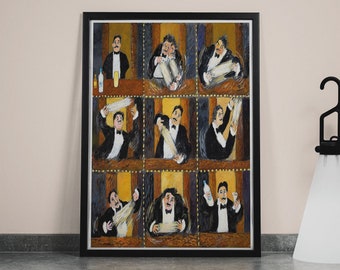 Guy Buffet The Making Of Perfect Martini, Framed Vintage Food&Drink Poster, Bar Decor, Retro poster, Cafe wallpaper, Martini Abstract