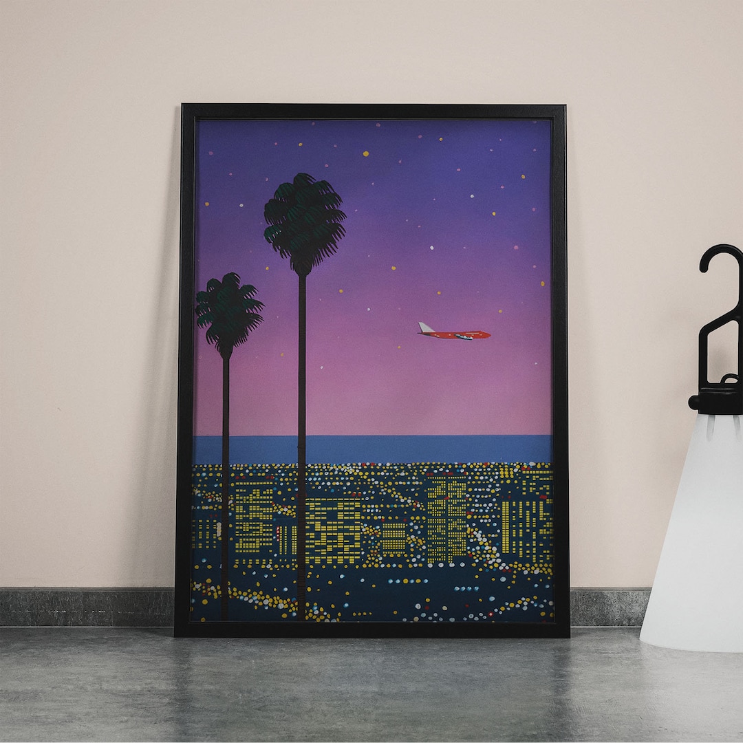Hiroshi Nagai Downtown Sunset Retro Japanese Art Print Poster