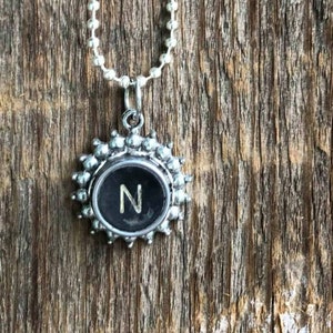 SALE: Typewriter Key Necklace, Vintage, Initial Jewelry,  Letter N, Typography Jewelry READY to SHIP