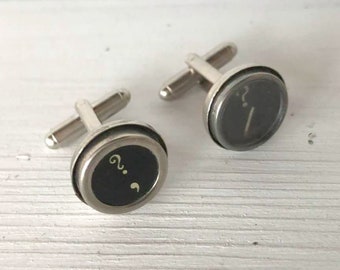 SALE: Cufflinks-Typewriter Key Cufflinks - Question Mark READY to SHIP