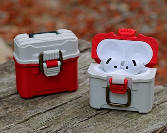 Estuche para AirPods 4 tipo caja de pesca - Edición para pescadores - Cierre seguro - Caja de pesca - Ideal para amantes de la pesca - Pesca de lubina - Regalo para pescadores