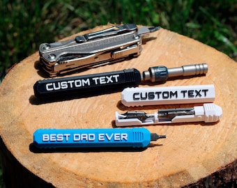 Custom Pocket Screwdriver – Compact EDC Multi-Bit Tool – Magnetic Bit Holder – Father’s Day Gift for Him – Keychain Tool - 10 Colors - PETG