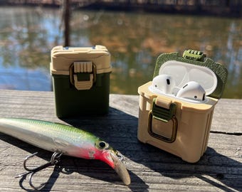 Fishing Tackle Box AirPods 1&2 Case - Outdoor Angler Edition - Secure Latch Design - Tackle Box - Fishing Lover - Bass fishing - Angler Gift