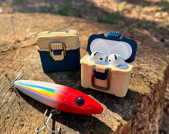 Fishing Tackle Box AirPods 4 Case - Outdoor Angler Edition - Secure Latch Design - Tackle Box - Fishing Lover - Bass fishing - Angler Gift