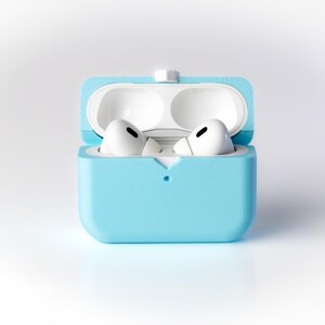 Pu&ograve; includere: Una custodia protettiva di colore azzurro chiaro per auricolari wireless, con gli auricolari all'interno. La custodia ha una piccola apertura nella parte superiore per la ricarica.