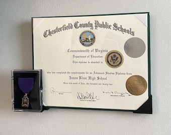 3D Printed Wall Mount Diploma and Medal Holder