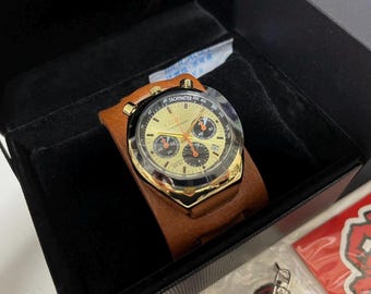 Citizen Bullhead 8110 Panda Gold Tone Dial Gold Plated Case
