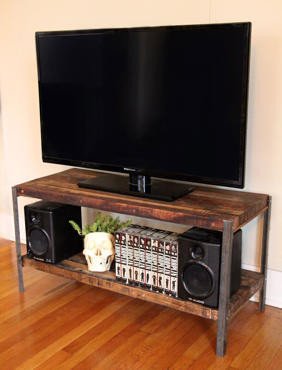 Custom Made Media Console in Reclaimed Wood FREE SHIPPING Etsy