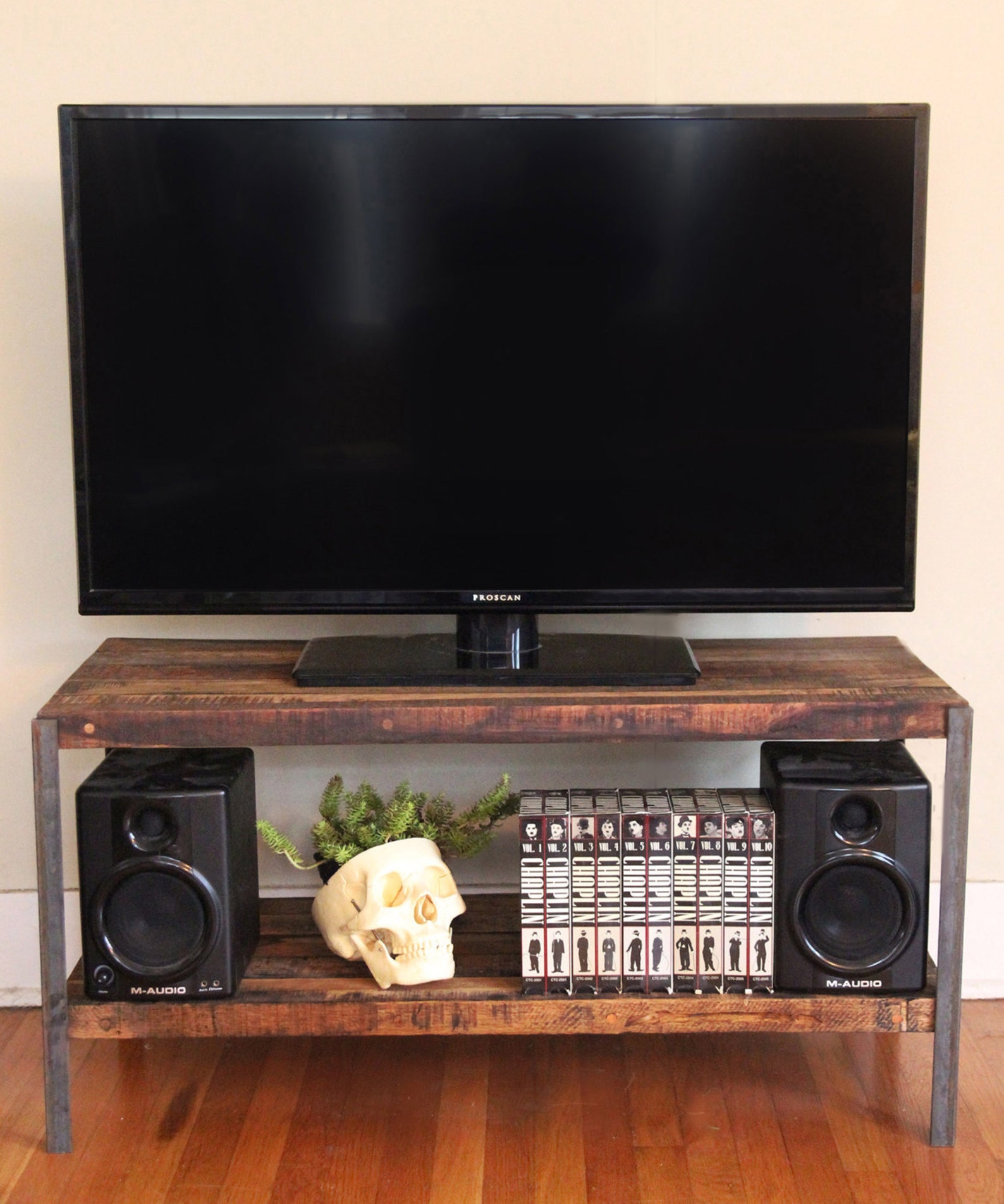 Custom Made Media Console in Reclaimed Wood FREE SHIPPING Etsy