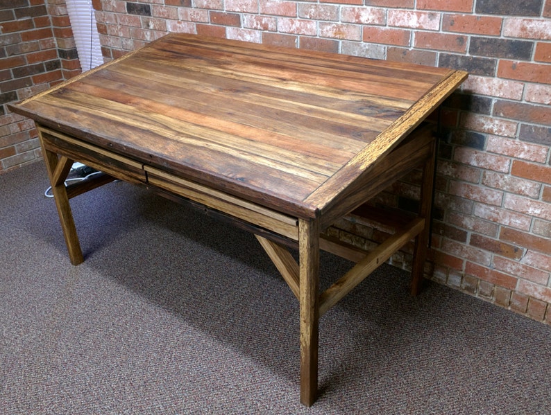 Adjustable Drafting Table Handmade With Reclaimed Wood FREE Etsy