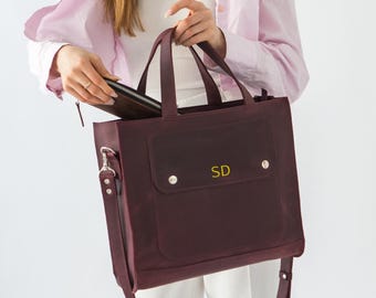 Sac à main en cuir pour femme, sac personnalisé, besace en cuir, sac de bureau en cuir, sac de travail, cartable en cuir, sac à bandoulière, sac pour ordinateur portable