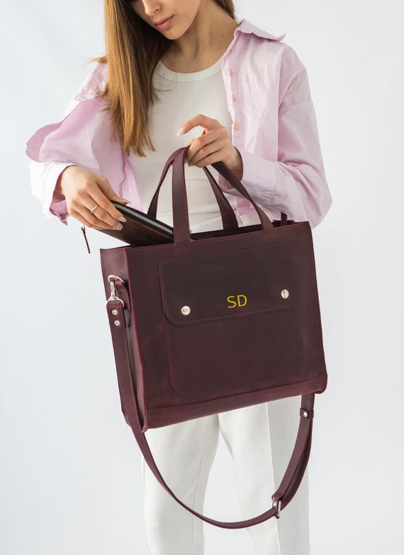 Leather Handbag for Women, Personalized Bag, Leather Messenger Bag, Office Leather Bag, Work Bag, Leather Satchel, Shoulder Bag, Laptop Bag