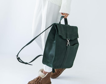 Leather Backpack for Women, Laptop Backpack, Minimalist Rucksack, Work Bag, Leather Purse, School Bag, Office Backpack,Travel Bag,Laptop Bag