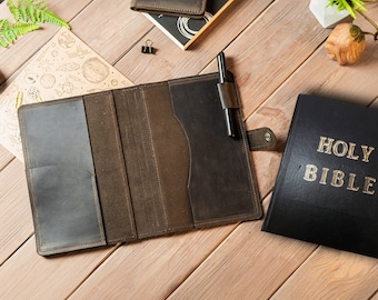 Personalized Bible Cover, Custom Bible Case, Book Sleeve, Bible Case,Bible Cover for Dad,Custom Leather Cover,Men’s Bible Cover,Bible Sleeve