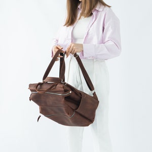Leather Diaper Backpack for New Moms, Travel Bag for Baby, Baby Shower Gift, Diaper Bag, Versatile Backpack for Mom and Baby Essentials