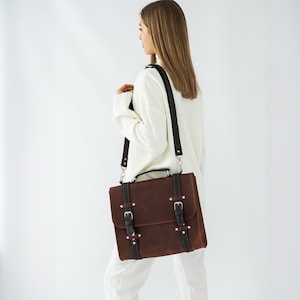 Sac à main en cuir pour femme, cartable en cuir, sac pour ordinateur portable personnalisé, sac en cuir, sac de travail, sac à bandoulière, sac pour ordinateur portable, sac de bureau, sac de messager