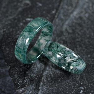 Natural Moss Agate Couples Ring Full Eternity Green Agate His And Hers Wedding Bands  Mens Wedding Band Engagement Rings For Women And Men